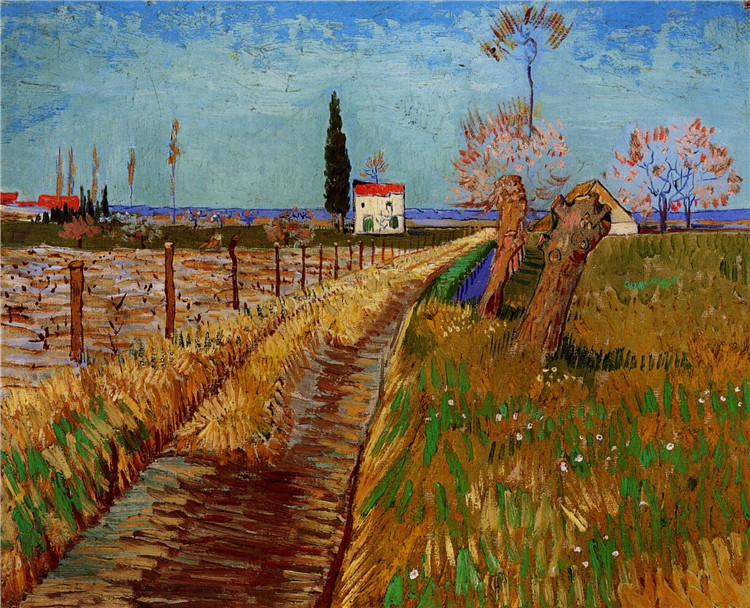 Path Through A Field With Willows Van Gogh Oil Painting